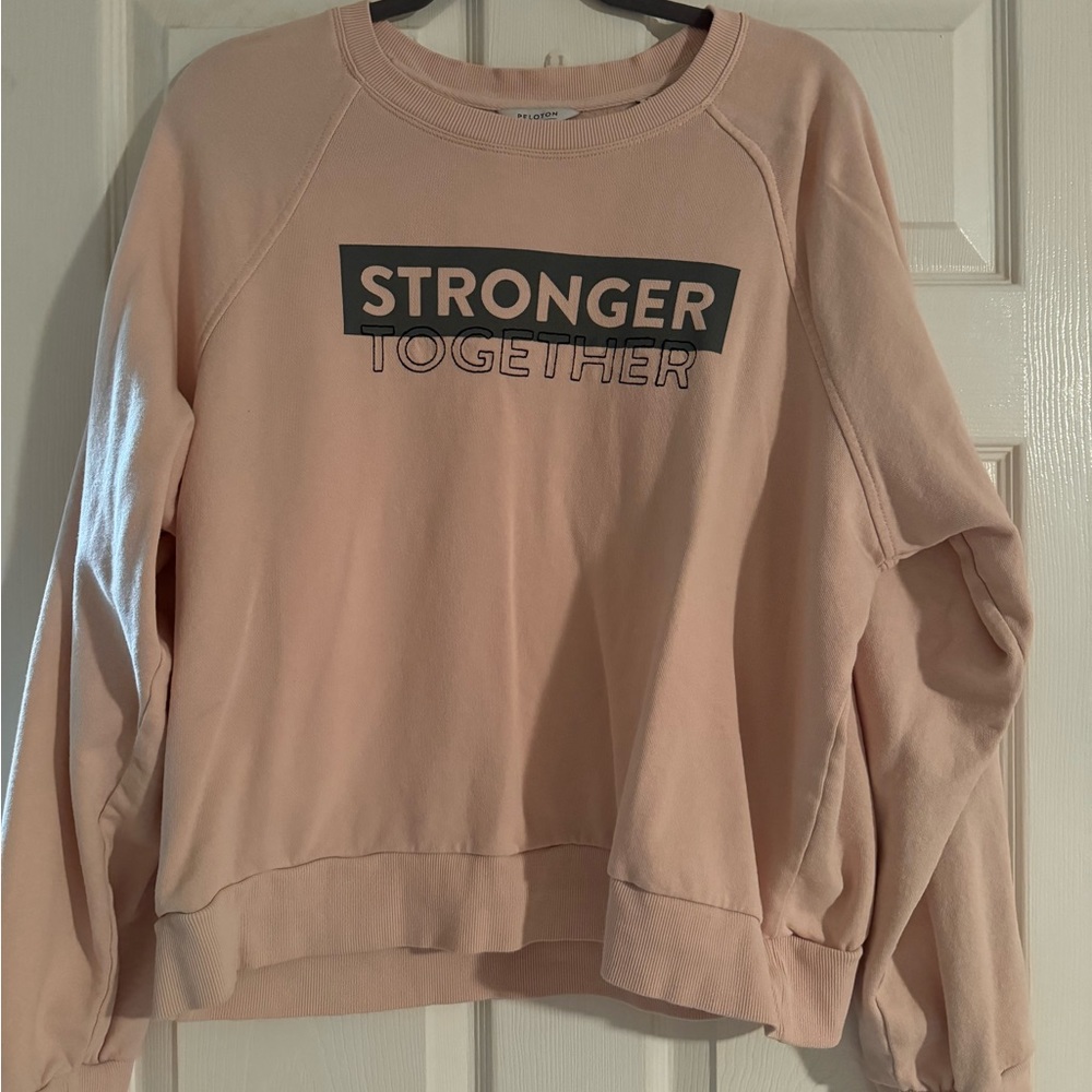 Peloton terry sweatshirt. Light pink. Xl
